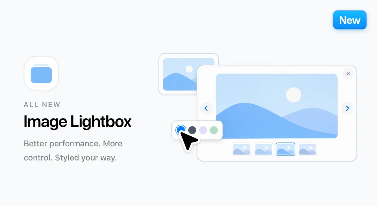 Redesigned Image Lightbox with global styling and thumbnail navigation