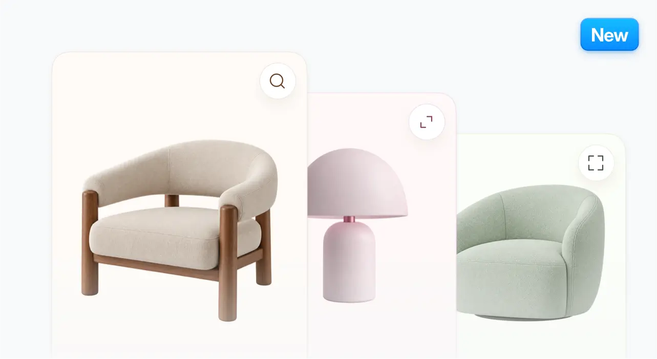 Image cards with customizable lightbox hover icons